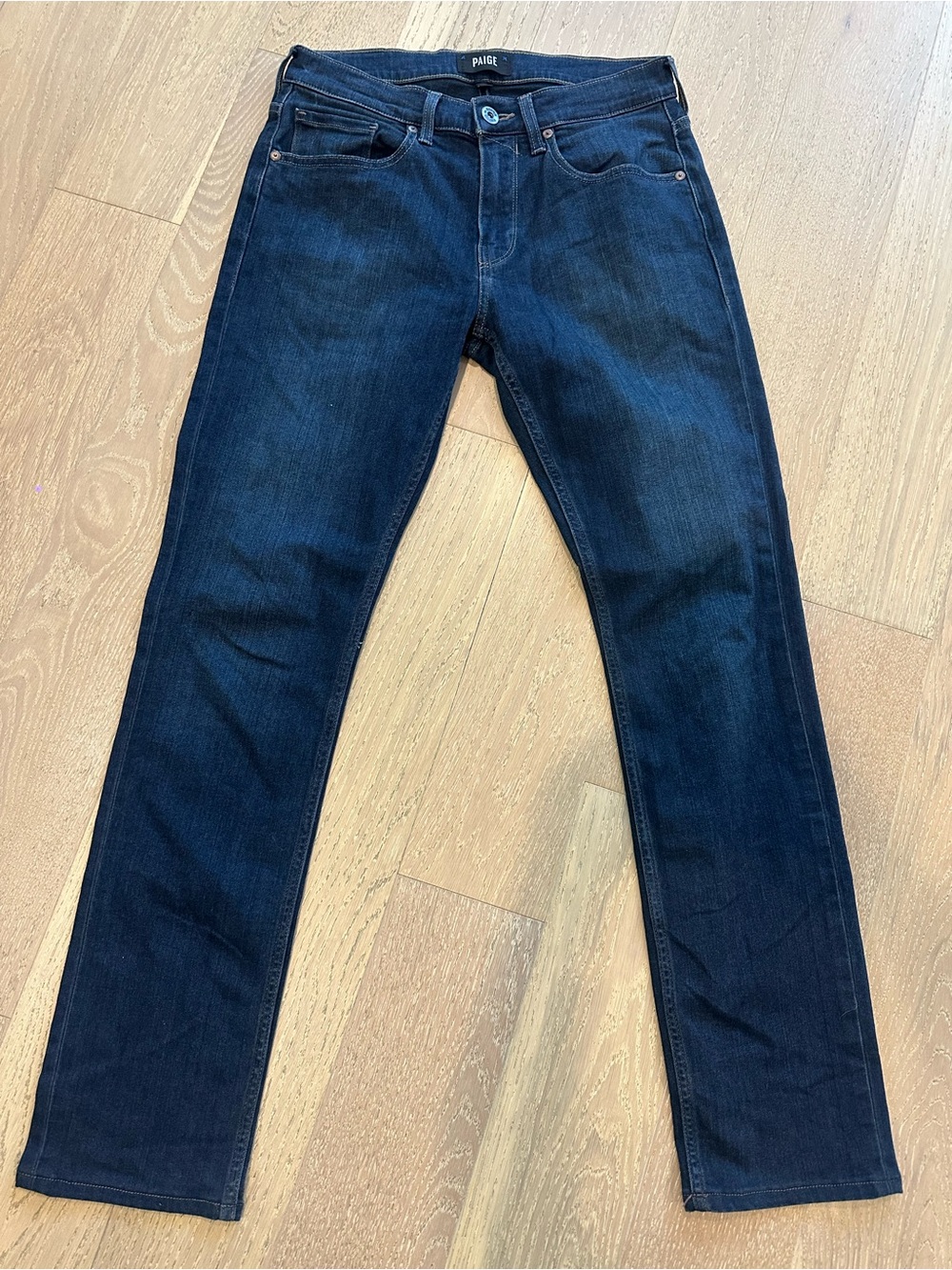 PAIGE Federal Transcend Slim Straight Jeans Men 29 Inkwell Dark Wash Stretch